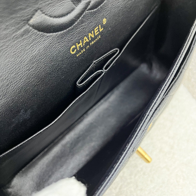 Chanel Vintage Medium Classic Flap CF in Black Caviar and 24K GHW