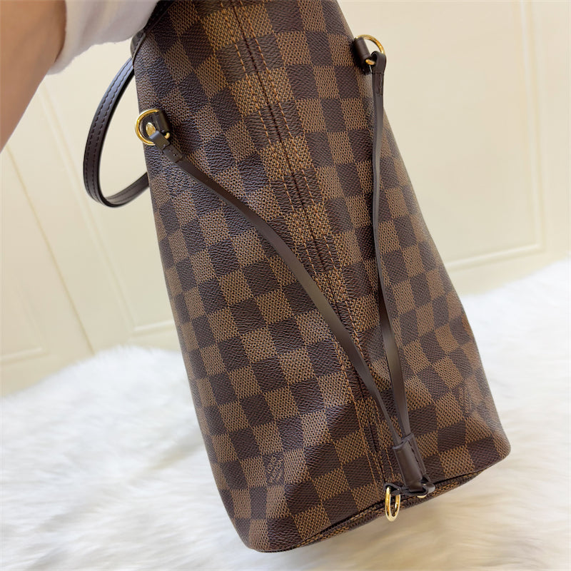 LV Neverfull MM in Damier Ebene Canvas, Pink Interior and GHW (Model: N41603)