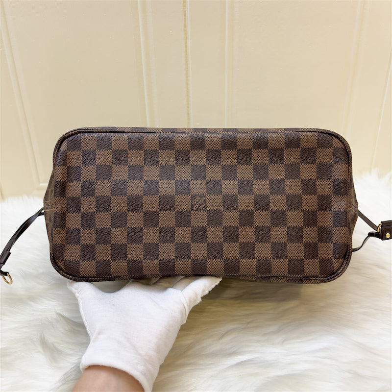 LV Neverfull MM in Damier Ebene Canvas, Pink Interior and GHW (Model: N41603)