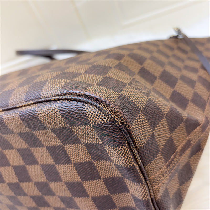 LV Neverfull MM in Damier Ebene Canvas, Pink Interior and GHW (Model: N41603)