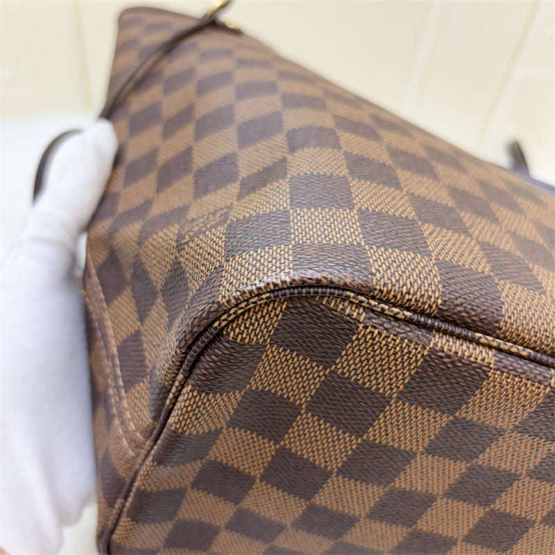 LV Neverfull MM in Damier Ebene Canvas, Pink Interior and GHW (Model: N41603)