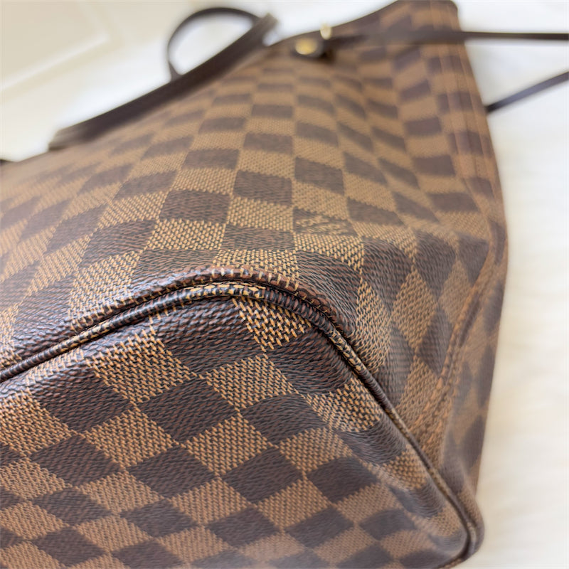 LV Neverfull MM in Damier Ebene Canvas, Pink Interior and GHW (Model: N41603)