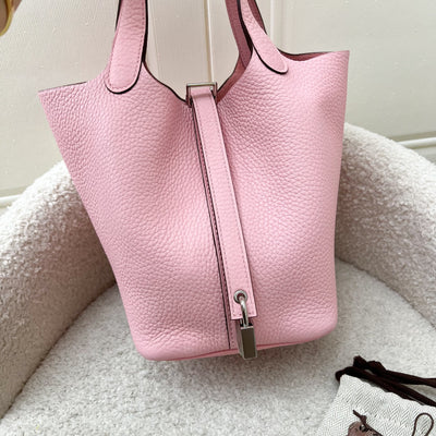 Hermes Picotin 18 in Rose Sakura Clemence Leather and PHW