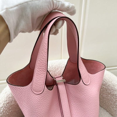 Hermes Picotin 18 in Rose Sakura Clemence Leather and PHW