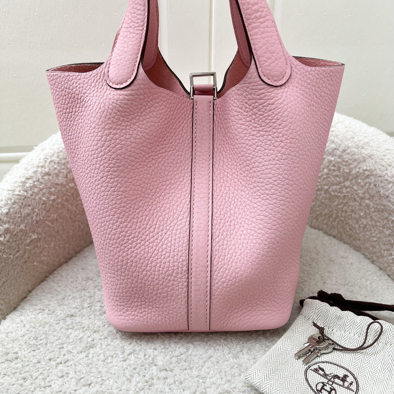 Hermes Picotin 18 in Rose Sakura Clemence Leather and PHW