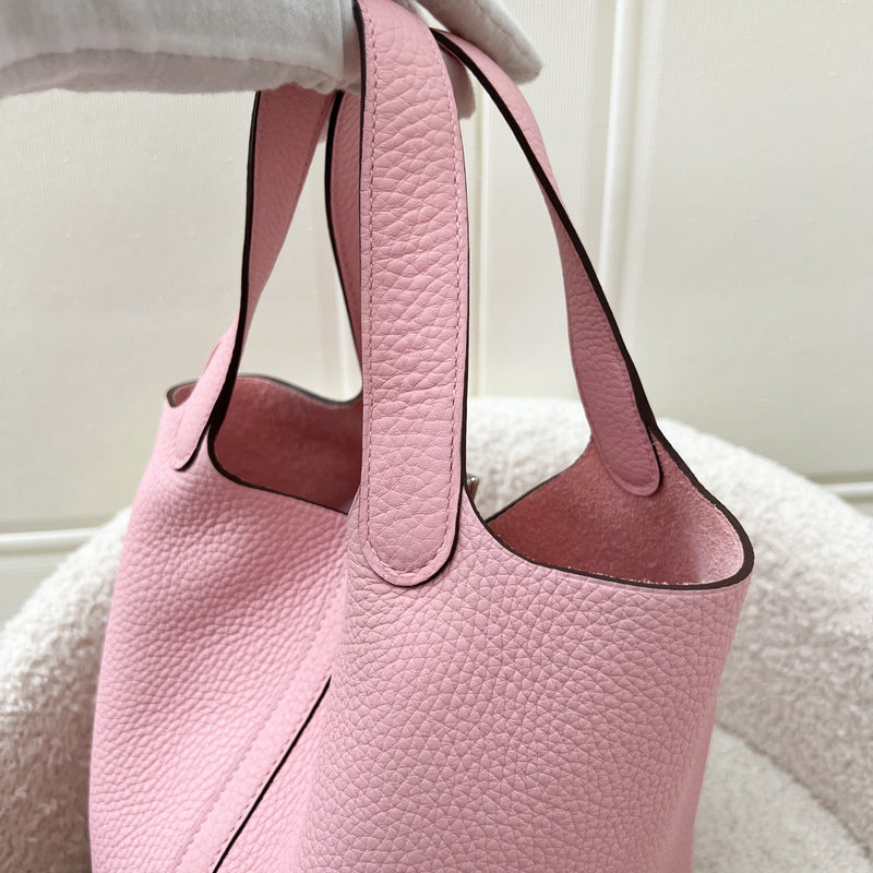 Hermes Picotin 18 in Rose Sakura Clemence Leather and PHW