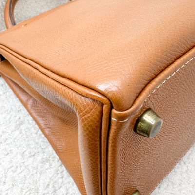 Hermes Vintage Kelly 28 in Gold Courcheval (Epsom) Leather and GHW