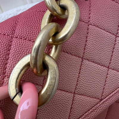 Chanel Seasonal Flap Bag in Ombre Pink and Orange Caviar and AGHW