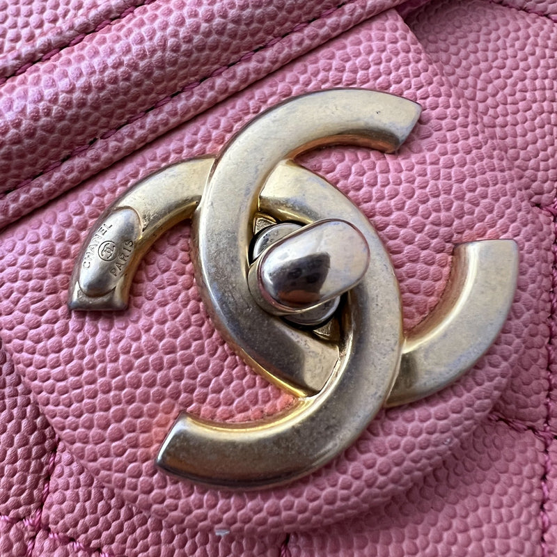 Chanel Seasonal Flap Bag in Ombre Pink and Orange Caviar and AGHW