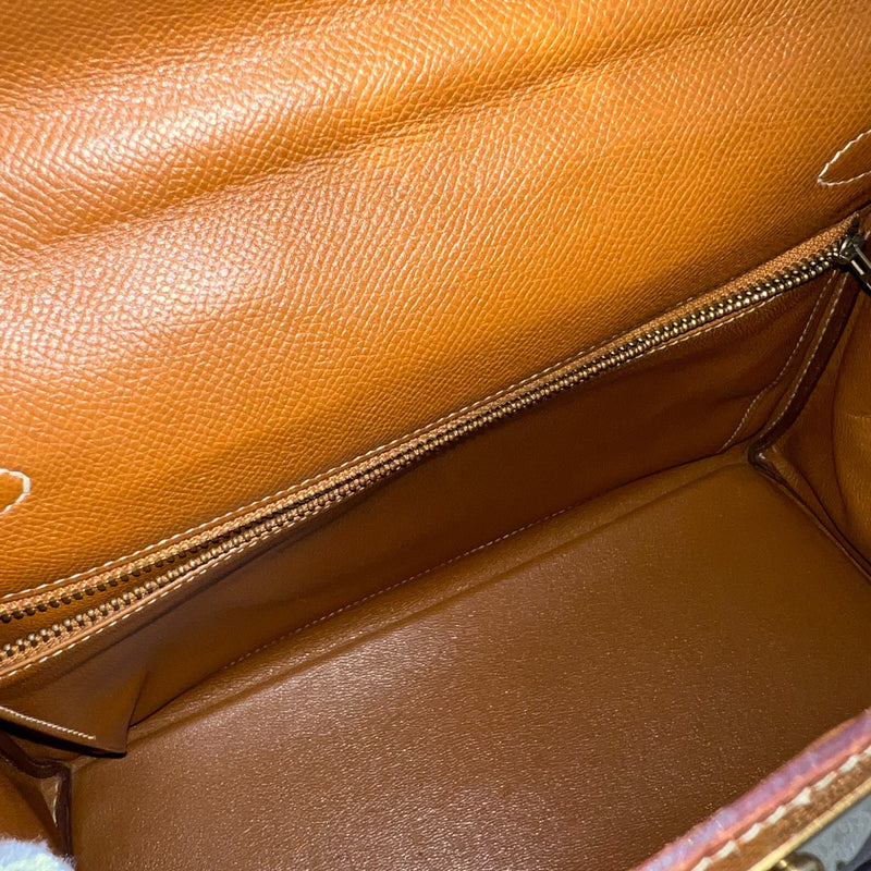 Hermes Vintage Kelly 28 in Gold Courcheval (Epsom) Leather and GHW