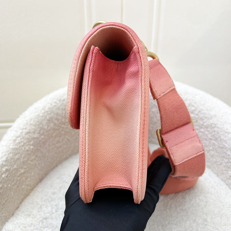 Chanel Seasonal Flap Bag in Ombre Pink and Orange Caviar and AGHW