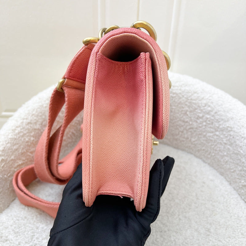 Chanel Seasonal Flap Bag in Ombre Pink and Orange Caviar and AGHW