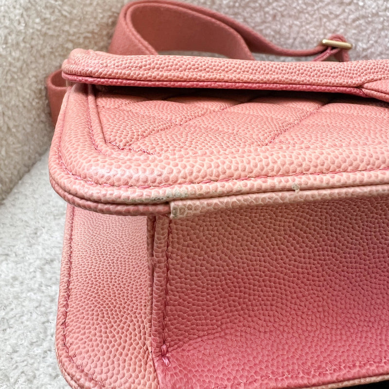 Chanel Seasonal Flap Bag in Ombre Pink and Orange Caviar and AGHW