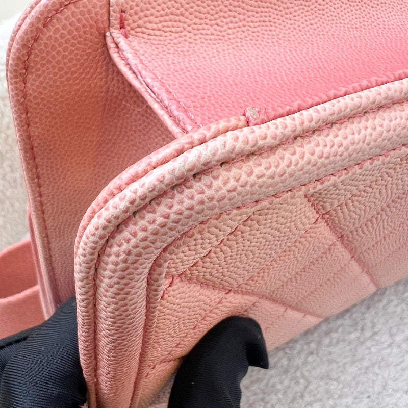 Chanel Seasonal Flap Bag in Ombre Pink and Orange Caviar and AGHW