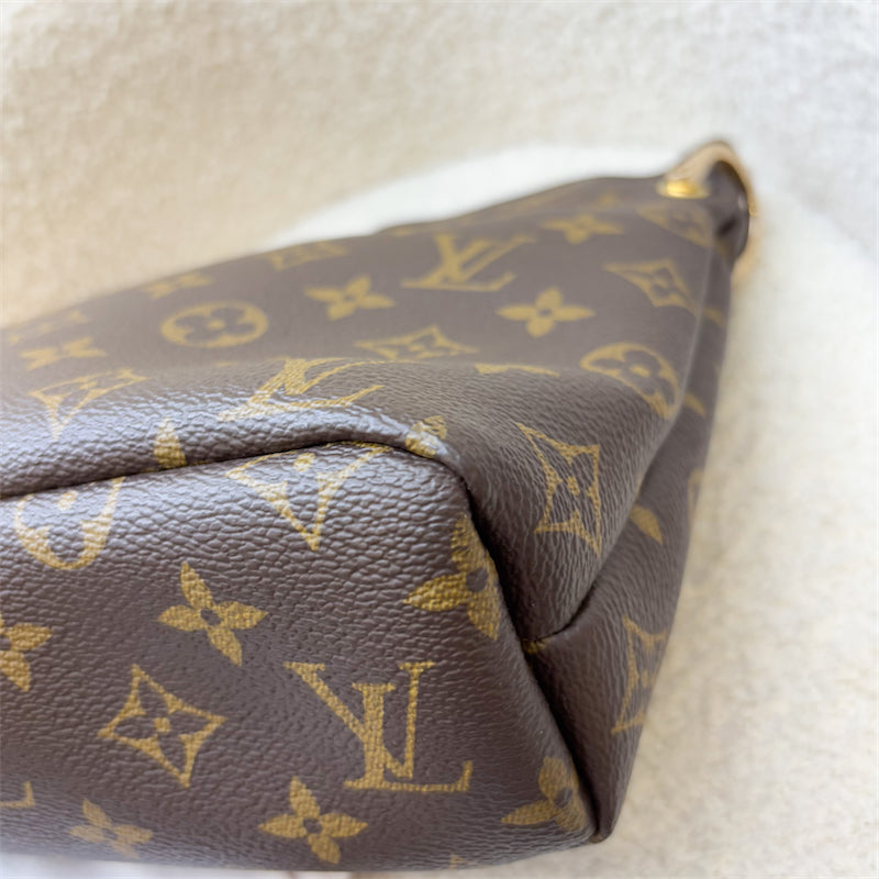 LV Noe Pouch in Monogram Canvas, Fuchsia Interior and GHW