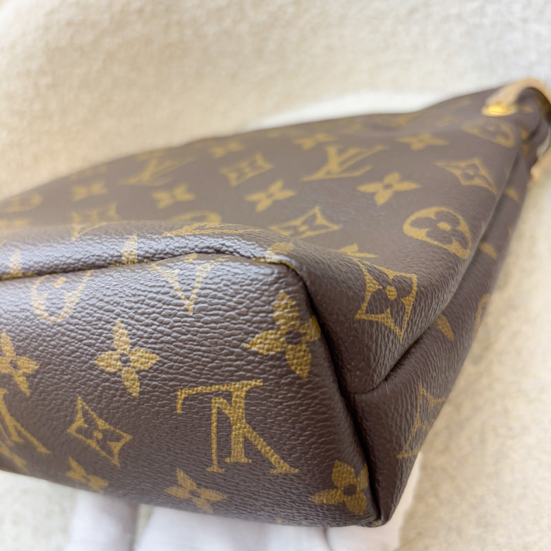 LV Noe Pouch in Monogram Canvas, Fuchsia Interior and GHW