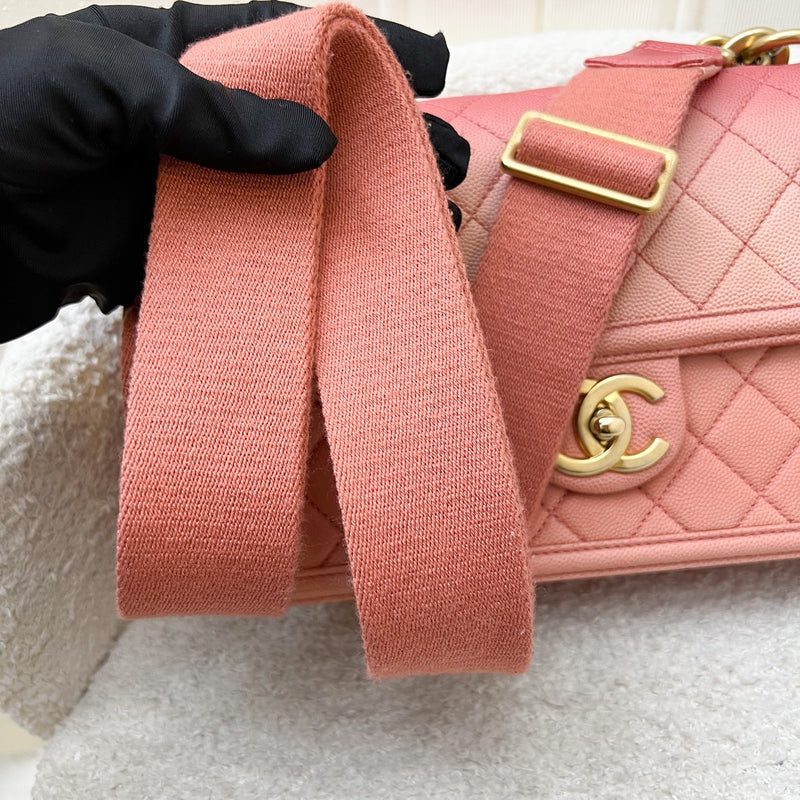 Chanel Seasonal Flap Bag in Ombre Pink and Orange Caviar and AGHW