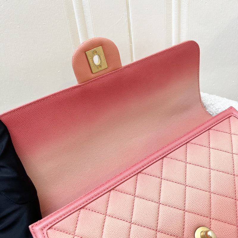 Chanel Seasonal Flap Bag in Ombre Pink and Orange Caviar and AGHW