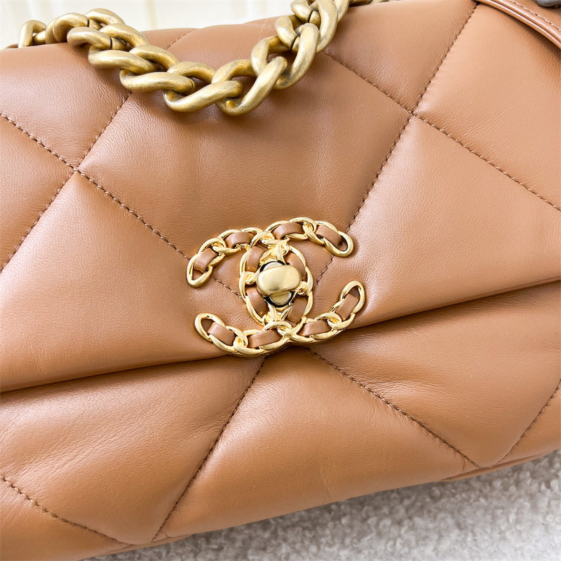 Chanel 19 Small in 22S Caramel Lambskin 3-Tone HW