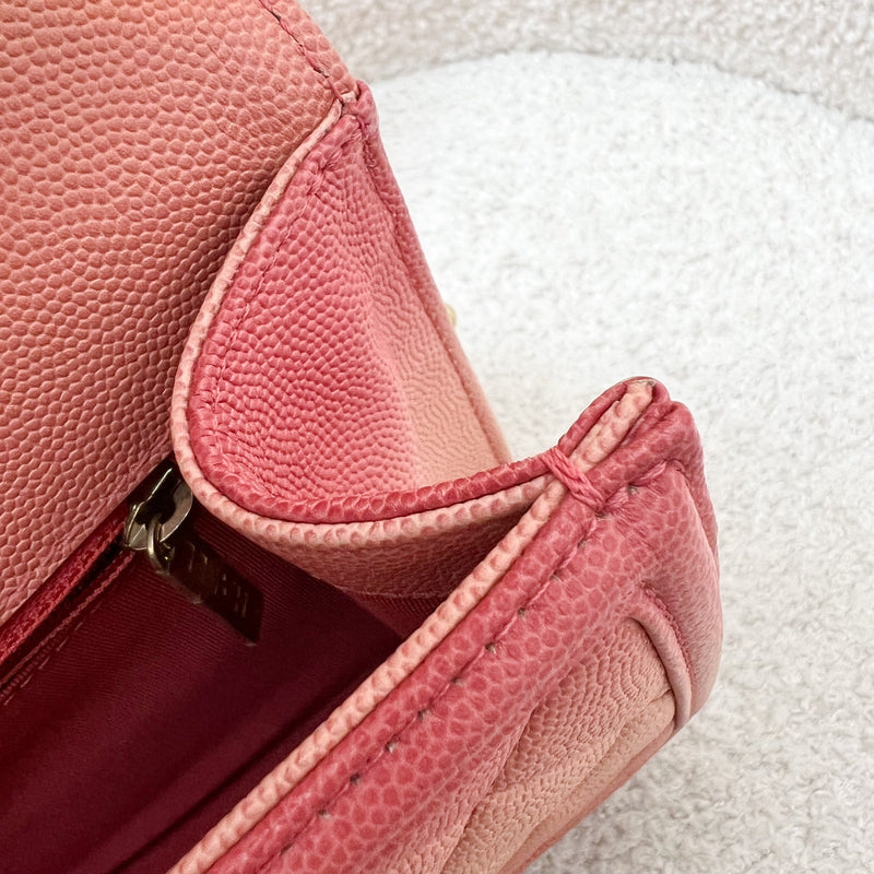 Chanel Seasonal Flap Bag in Ombre Pink and Orange Caviar and AGHW