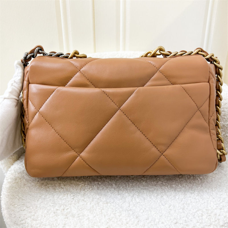 Chanel 19 Small in 22S Caramel Lambskin 3-Tone HW