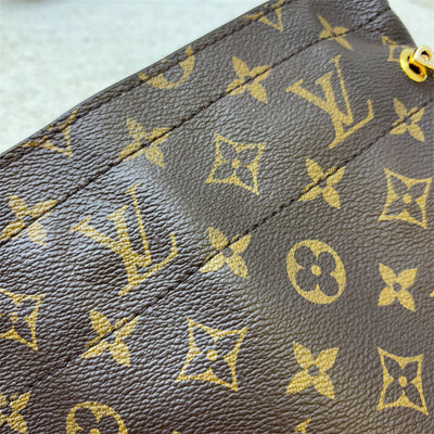 LV Noe Pouch in Monogram Canvas, Fuchsia Interior and GHW