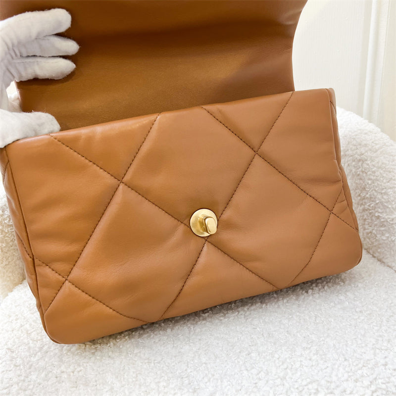 Chanel 19 Small in 22S Caramel Lambskin 3-Tone HW