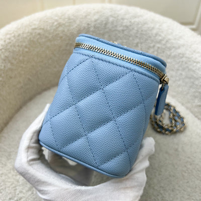 Chanel Classic Small Vanity in 22S Sky Blue Caviar and LGHW (Model: AP1341)