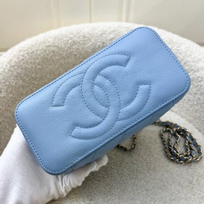 Chanel Classic Small Vanity in 22S Sky Blue Caviar and LGHW (Model: AP1341)