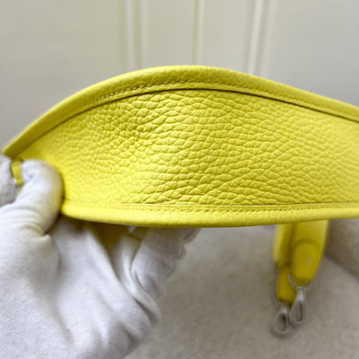 Hermes Mini Evelyne 16 in Limoncello Clemence Leather, Canvas Strap and PHW