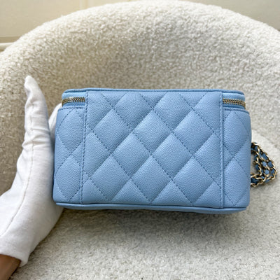 Chanel Classic Small Vanity in 22S Sky Blue Caviar and LGHW (Model: AP1341)