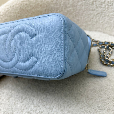 Chanel Classic Small Vanity in 22S Sky Blue Caviar and LGHW (Model: AP1341)