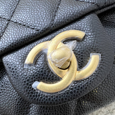[Brand New] Chanel 25B Top Handle Mini Rectangular Flap in Black Caviar and AGHW (Model: AS5701)