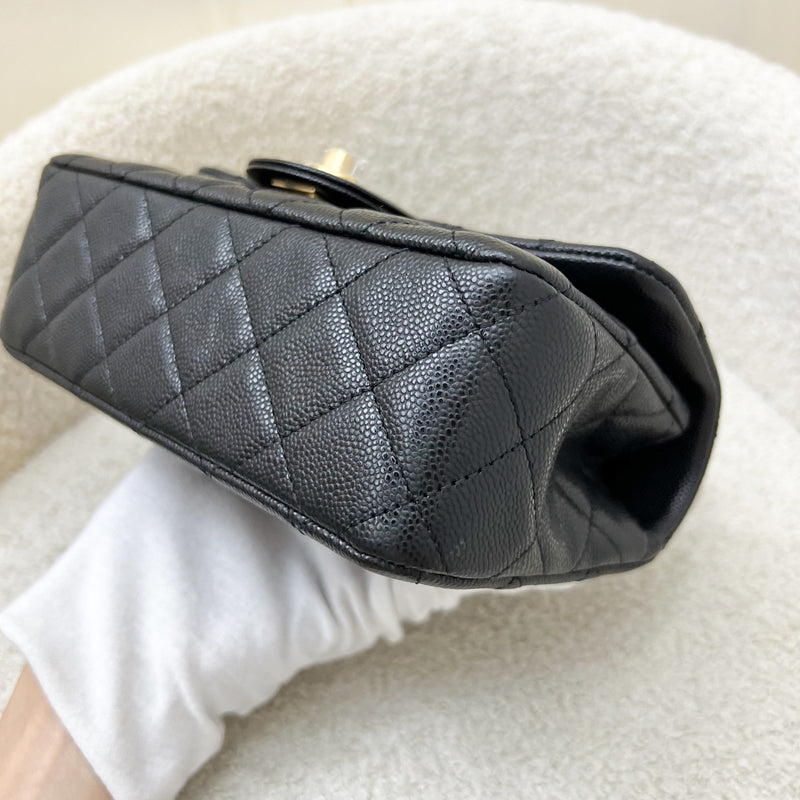 [Brand New] Chanel 25B Top Handle Mini Rectangular Flap in Black Caviar and AGHW (Model: AS5701)