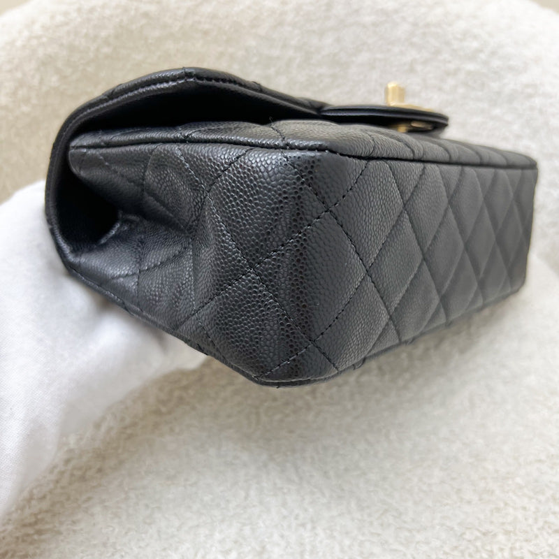 [Brand New] Chanel 25B Top Handle Mini Rectangular Flap in Black Caviar and AGHW (Model: AS5701)