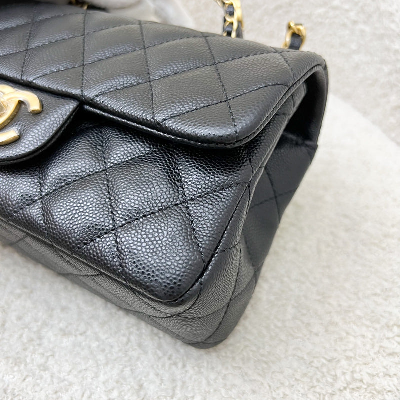 [Brand New] Chanel 25B Top Handle Mini Rectangular Flap in Black Caviar and AGHW (Model: AS5701)