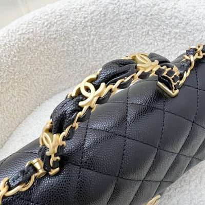 [Brand New] Chanel 25B Top Handle Mini Rectangular Flap in Black Caviar and AGHW (Model: AS5701)