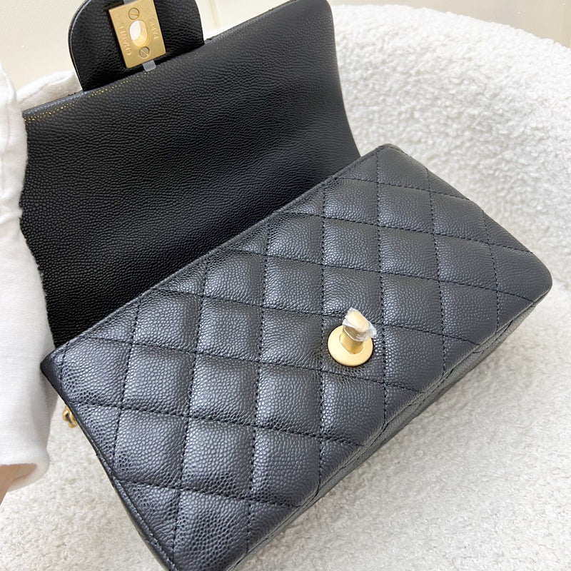 [Brand New] Chanel 25B Top Handle Mini Rectangular Flap in Black Caviar and AGHW (Model: AS5701)