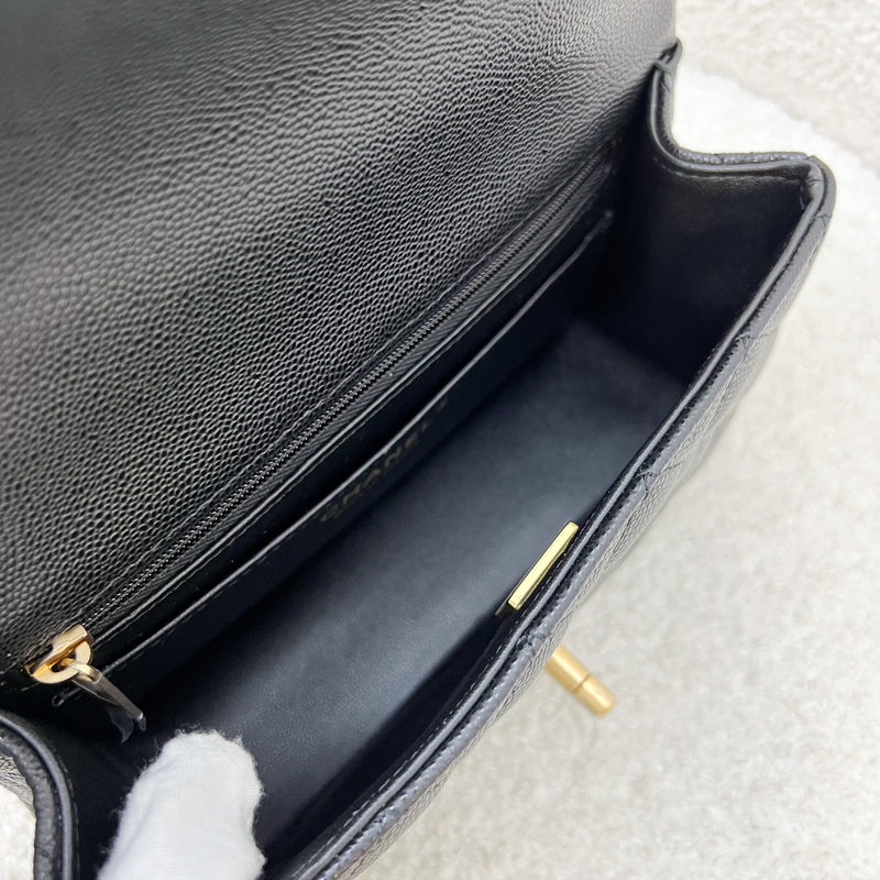 [Brand New] Chanel 25B Top Handle Mini Rectangular Flap in Black Caviar and AGHW (Model: AS5701)