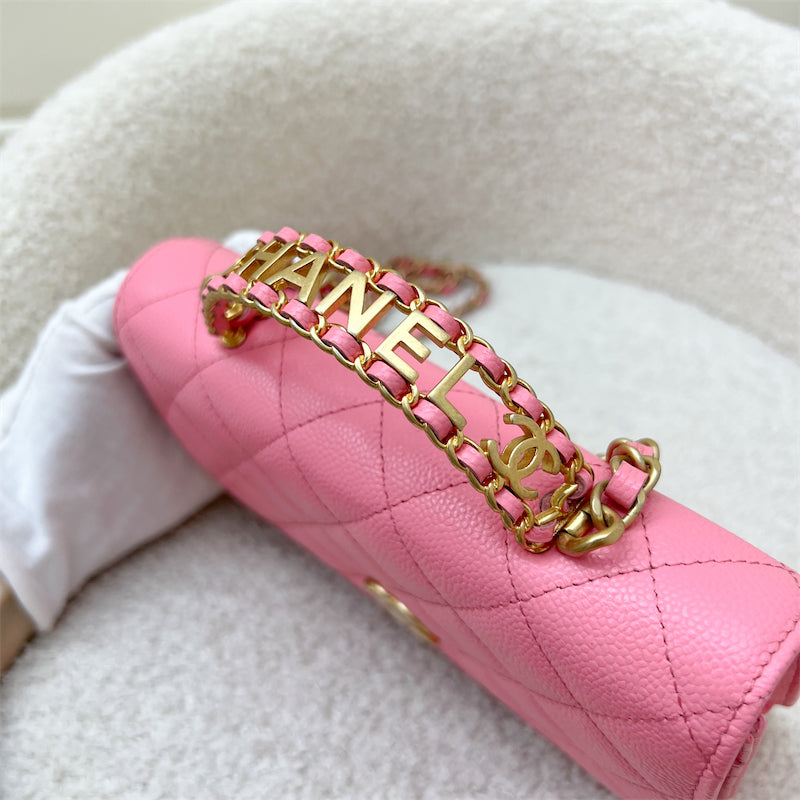 Chanel 22S "Pick Me Up" Wallet on Chain WOC in Pink Caviar and AGHW