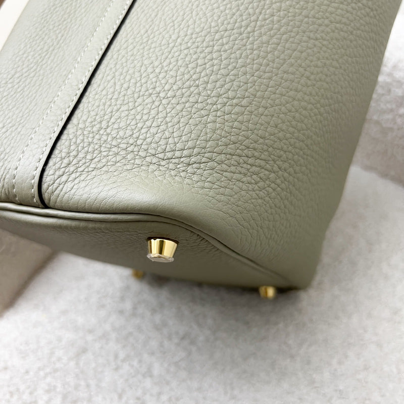 Hermes Picotin 18 in Sauge (Sage) Clemence Leather and GHW