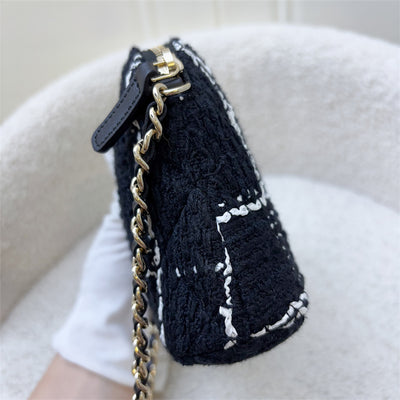 Chanel VIP Gift Mini Bag in Black and White Tweed and LGHW