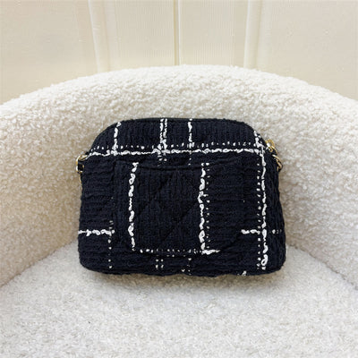 Chanel VIP Gift Mini Bag in Black and White Tweed and LGHW