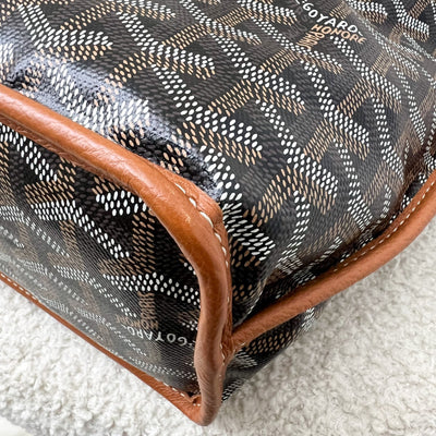 Goyard Mini Anjou in Black Goyardine Canvas with Camel Trim