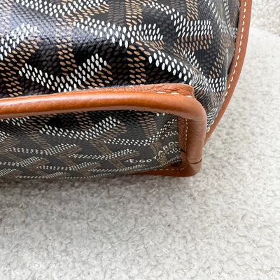 Goyard Mini Anjou in Black Goyardine Canvas with Camel Trim