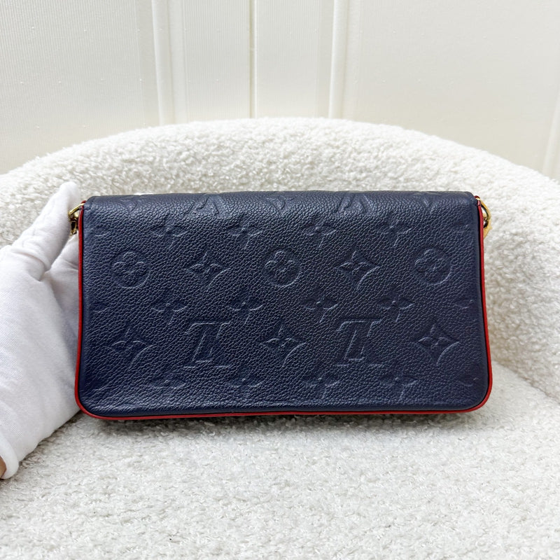 LV Felicie Pochette in Marine Rouge Empreinte Leather and GHW