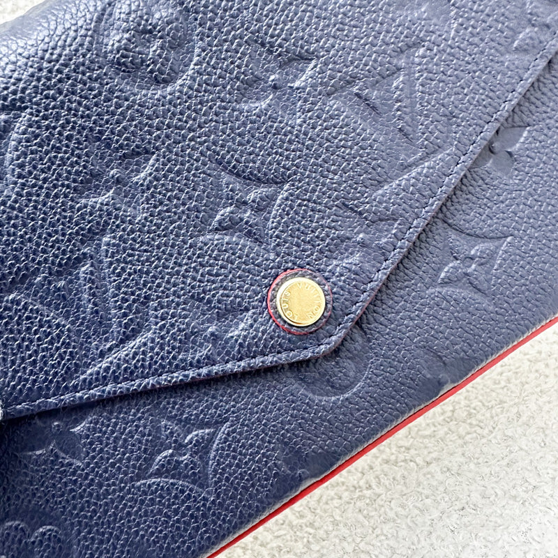 LV Felicie Pochette in Marine Rouge Empreinte Leather and GHW