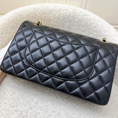 (June 2024 Receipt) Chanel Medium Classic Flap CF in Black Lambskin and GHW (Model: A01112)