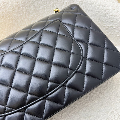 (June 2024 Receipt) Chanel Medium Classic Flap CF in Black Lambskin and GHW (Model: A01112)