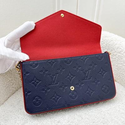 LV Felicie Pochette in Marine Rouge Empreinte Leather and GHW